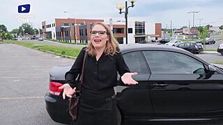 canadian teen in lingerie begs for facial cumshot after ass tease