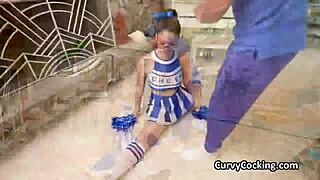 Trainer stuffs big tit cheerleader's pussy deep