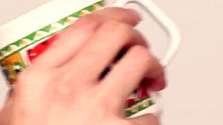 Busty milf instructs chick on cowgirl and doggystyle with two big cocks