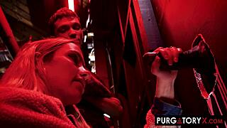 petite blonde khloe kapri slurps big black cock at gloryhole facial cuckold