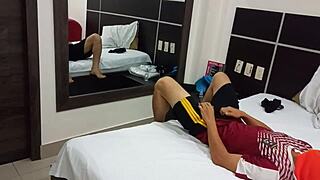 Hot Stepdaughter Rides Daddy's Cock Cowgirl Style Moaning in Hotel Room