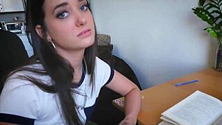 i caught my step sis so i let her help jerk off my throbbing cock after massage