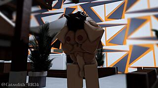 hey cheerleader babe bent over fucked doggystyle deepthroat creampie after cafe closes... sex with fan