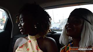 real ebony lesbians SLURP wet pussies, finger clits and scissor till squirting orgasms