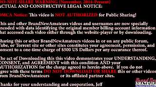 Celeste's busty tits bounce as she masturbates to suck cock