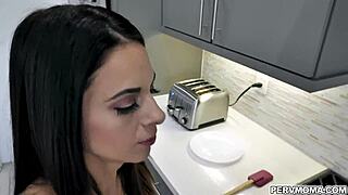 brunette milf eva long sucks stepson cock dry 😍