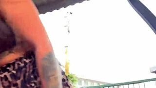 Whoa skirt challenge shocks mall parking with squirting milf reveal