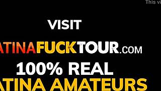 cheating latina skinny tattooed babe bent over mirror fucked doggystyle by huge cock pov