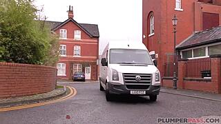 blonde bbw plumper with huge tits enjoys interracial pounding