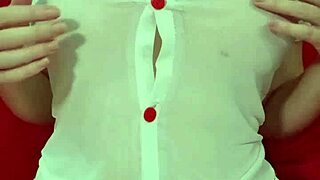 Holy Shit, Blonde in See-Through Dress Bounces Her Huge Silicone Tits Up Close!