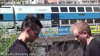 Whoa! Pregnant Stella Fox Face Covered in Public Gangbang Cum Orgy!