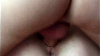 brunette amateur mommy takes daddy's monster cock rough till creampie orgasm