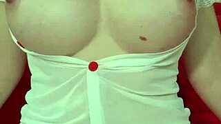 Holy Shit, Blonde in See-Through Dress Bounces Her Huge Silicone Tits Up Close!