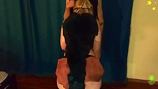 Hot Amazon Cosplay Blonde Takes Deep Cock Thrusts