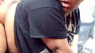 Nerdy Ebony Fat Ass Pounded By Big Cock Outdoors