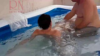 i love showing my pussy outdoors with regina noir pool play