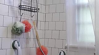 stepmom shower catch leads to big tits jack off