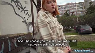 i spot hot russian redhead outside then fuck her big tits cowgirl pov