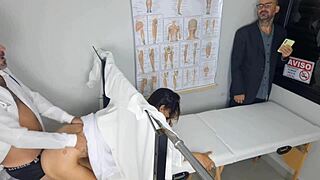 blindfolded bride humiliated as cuckold fiance takes wife to gyno for old doc fuck