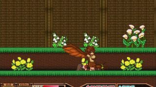 blue skin forest babe takes huge cock creampie in her tight pussy