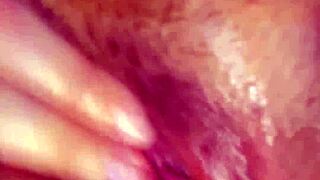 curvy latina rubs big wet clit pussy lips closeup dildo vibrator moan orgasm