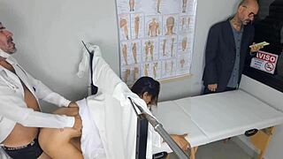 blindfolded bride humiliated as cuckold fiance takes wife to gyno for old doc fuck