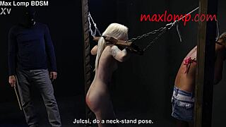 Sadistic Guy Canes Petite Blonde Babe's Narrow Ass