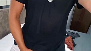 skinny exhibitionist flashes huge cock closeup then jerks massive cumshot