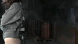 Restrained submissive gets dildofucked hard by maledom