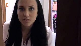 yo this student cutie blows for cash then takes it doggy to pay rent