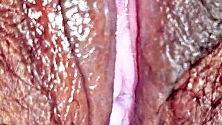 watch me cum all over this hairy latina milf's tight wet pussy lips!