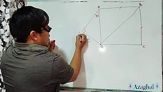 hey, this japanese nerd in sexual math class gets triangular creampie action