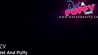 Wet puffy Russian pussy lips explode with innocent toy fingering orgasms!