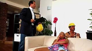 nikky thorne stuffed with three cocks in wild gangbang!