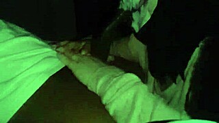 Masked bbw milf slurps wet sloppy deepthroat on huge black cock homemade