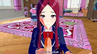 cute japanese anime virgin's big tits explode in hentai cum fantasy