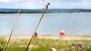 voyeur luna black hits beach to fuck black cock quickie in nature