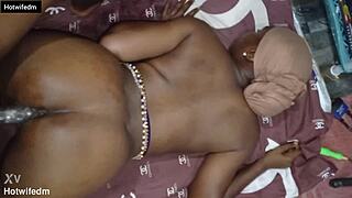 Uncle pounds stepmom hotwife's creamy black pussy moaning in homemade passion