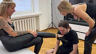 Lick our boot saliva then swallow our ass spit slave?