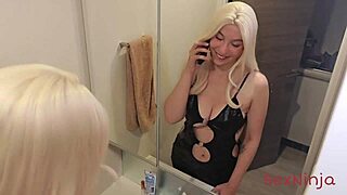 Step-Mom Caught Bent Over In Dress, Big Tits And Ass Exposed Early From School