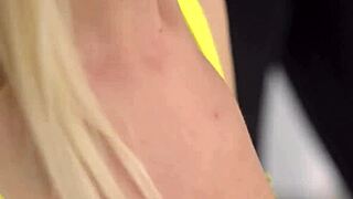 blindfolded kitty li, feel these two monster cocks dp your holes deep?