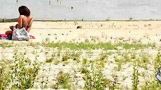 voyeur luna black hits beach to fuck black cock quickie in nature