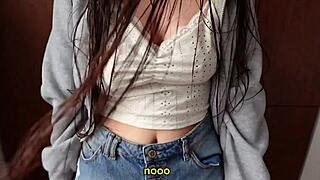 whoa busty teen stepsis in jean shorts sneaks a fuck so i won't snitch to parents 😈🔥