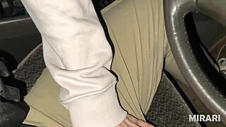 young slut pounds her lover's cock in the car