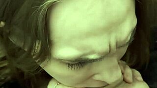 amateur teen slut drops to knees sucking stranger's monster cock at nightclub then swallows cum