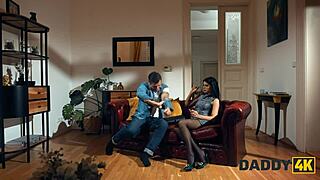 daddy4k slutty gf fucks stepdad while boyfriend unaware