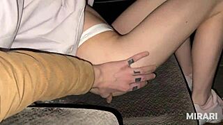 young slut pounds her lover's cock in the car