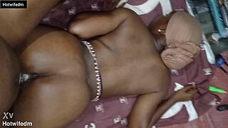 Uncle pounds stepmom hotwife's creamy black pussy moaning in homemade passion