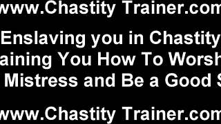 Your pathetic cock goes straight into my chastity cage now!