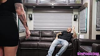 Step-dad's fiance disappears as i make him breed my tight milf pussy